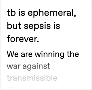 Image for tb is ephemeral, but sepsis is forever.